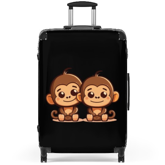 Monkeys siblings brother sister family love ape Suitcases