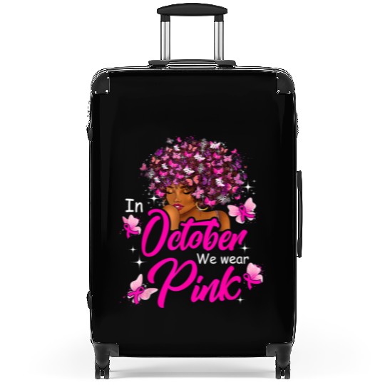 In October We Wear Pink African American Women Bre Suitcases