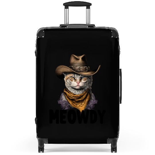 Meowdy Cat Meme Country Meow Howdy Funny Suitcases