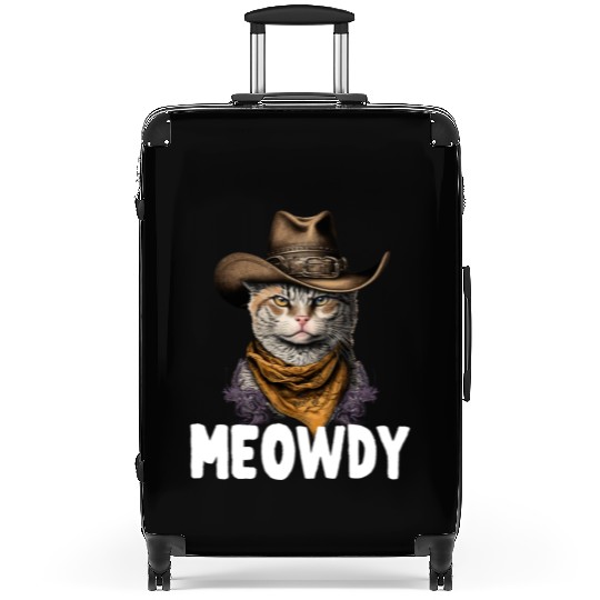 Meowdy Cat Meme Country Meow Howdy Funny Suitcases