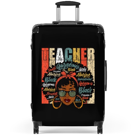 Black Smart Teacher Afro Love Melanin African Amer Suitcases