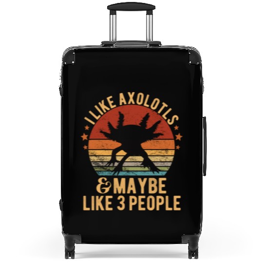 Axolotl And Maybe 3 People Retro 90s Funny Axolotl Suitcases