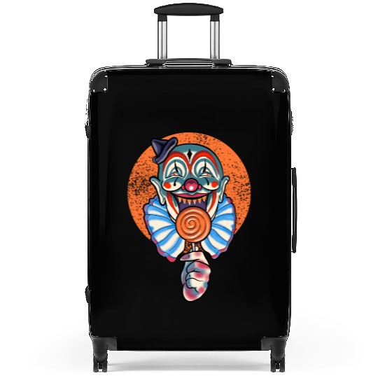 Horror Candy Corn Clown Suitcases