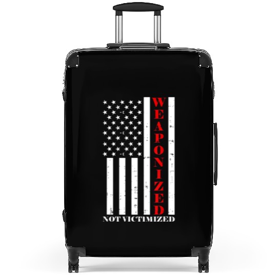 US American Flag Pro Gun Meme Weaponized Not Victi Suitcases