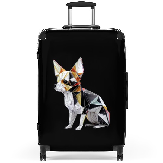 Colorful Origami Chihuahua: A Playful and Suitcases