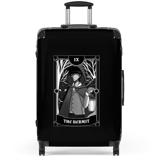 Anime Tarot Card The Hermit Occult Gothic Witch Suitcases
