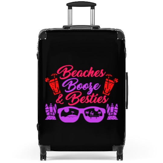 Beaches Booze Besties Summer Vacation Spring Break Suitcases