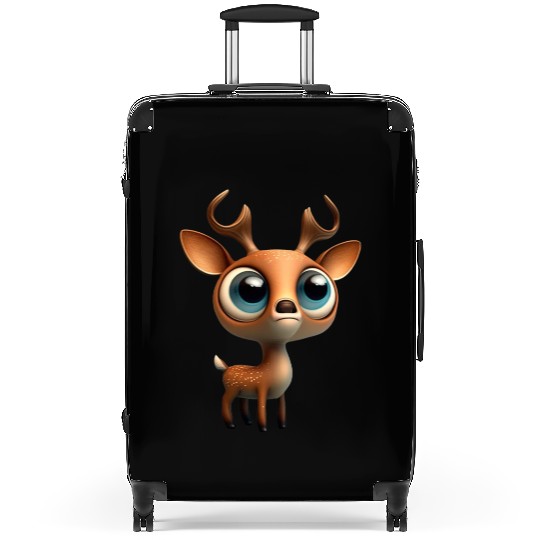 Cute deer cartoon character Suitcases