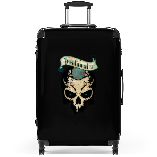PI Day Irrational Skull Design Teal Edition Suitcases
