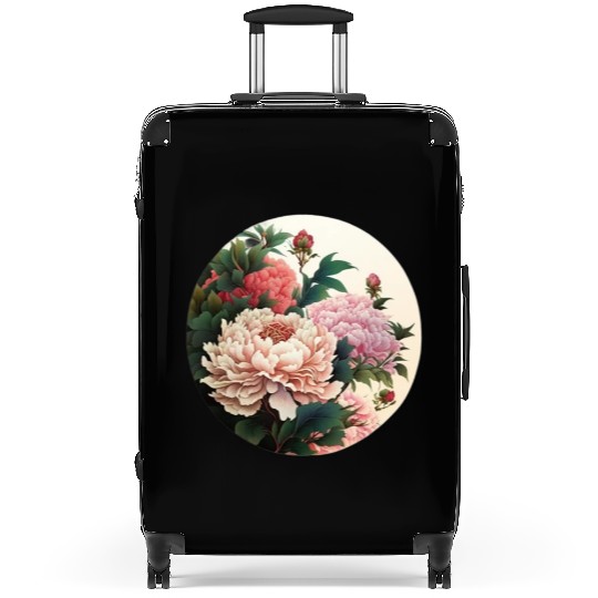 Peony flowers Suitcases