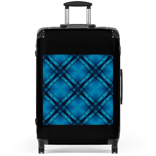 Elevate Your Style with the Blue Tartan Pattern T- Suitcases