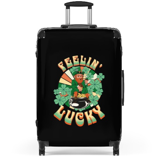 Feeling Lucky Groovie Leprachaun St. Patricks Day Suitcases
