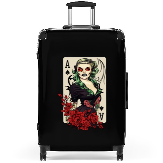 Rockabilly Gothic Pin Up Zombie Girl Horror Psycho Suitcases
