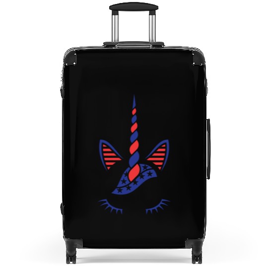 USA Flag Unicorn Sublimation Suitcases