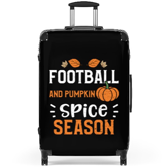 Football And Pumpkin Spice Season Suitcases