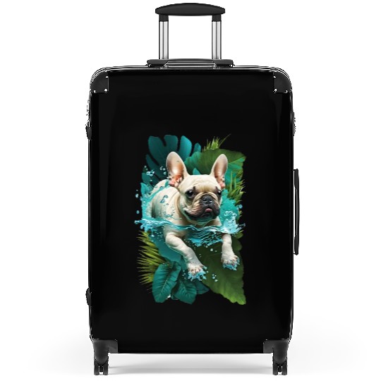 French Bulldog on Vacation Mode Suitcases