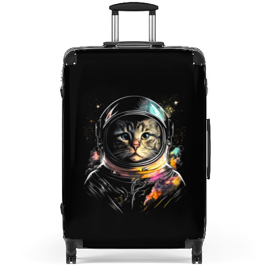 Space Cat on Galaxy Cat Lover Suitcases