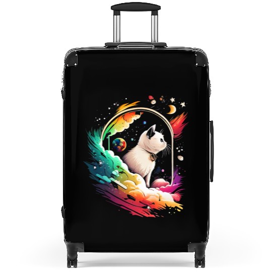 Space Cat on Galaxy Cat Lover Suitcases