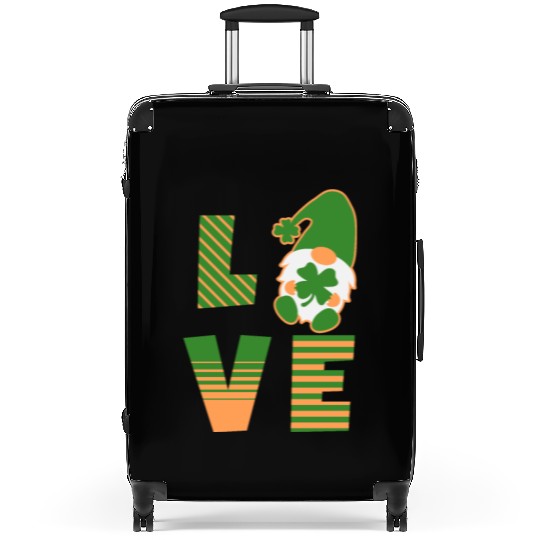 Gnome St Patricks Day Woman Love, Lucky Clover Suitcases