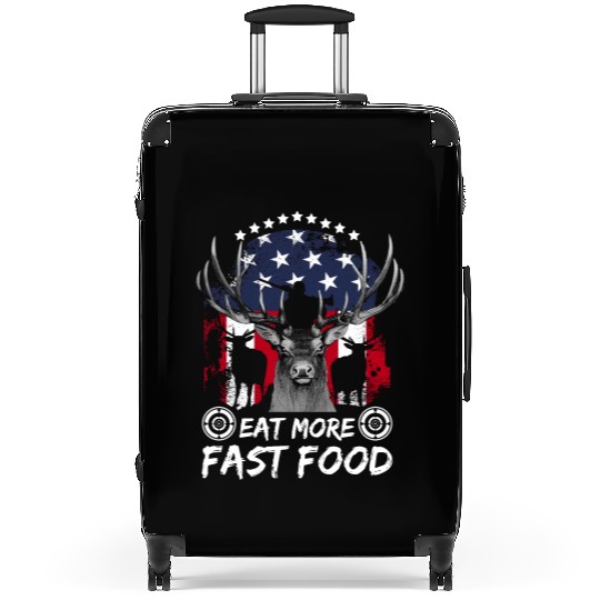 Deer Hunting Fast Food Pun Patriotic Whitetail Dee Suitcases
