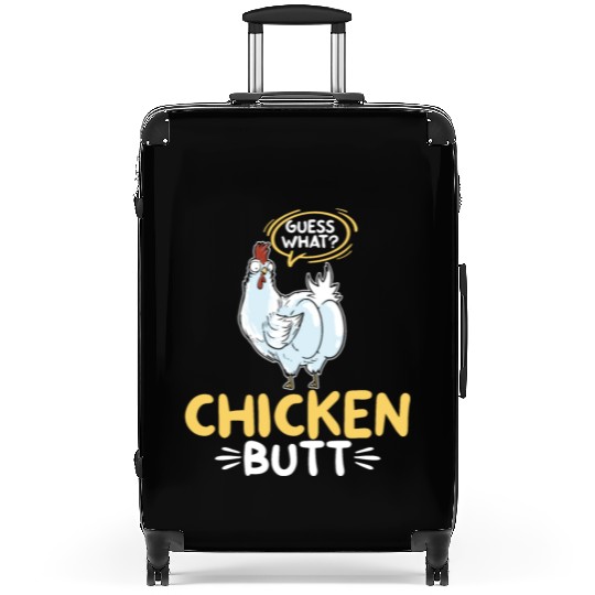 Guess What Chicken Butt Chicken Rooster Farmer Suitcases