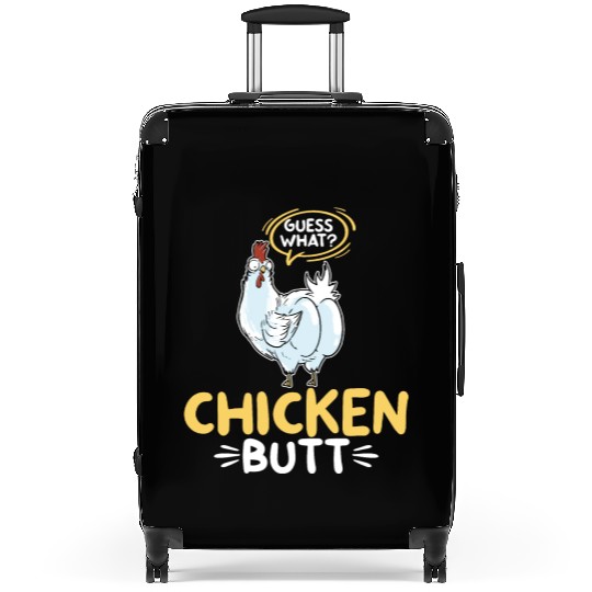 Guess What Chicken Butt Chicken Rooster Farmer Suitcases