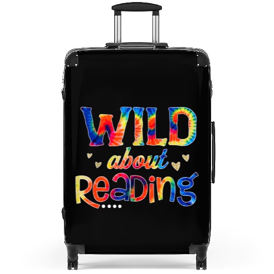 Wild About Reading Tie Dye Reading Books Funny Suitcases