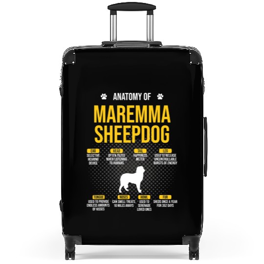 Anatomy Of Maremma Sheepdog Funny Dog Lover Gift Suitcases