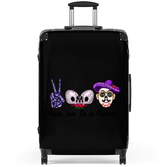 Peace love Día de Muertos sublimation men Suitcases