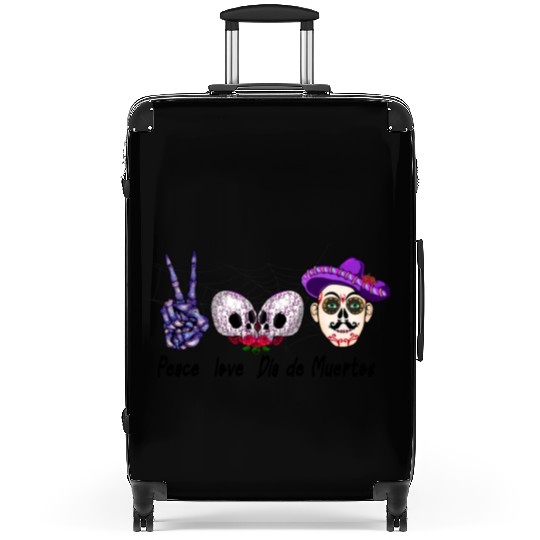 Peace love Día de Muertos sublimation men Suitcases