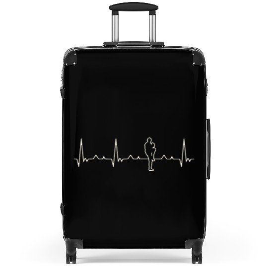 Baseball Pitcher Throw Player. Heart. Love. EKG. Suitcases