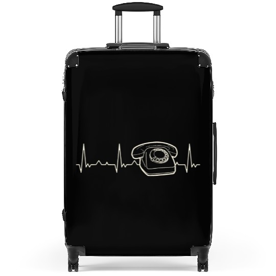 Phone Telephone Classic. Heart. Love. EKG. Pulse. Suitcases