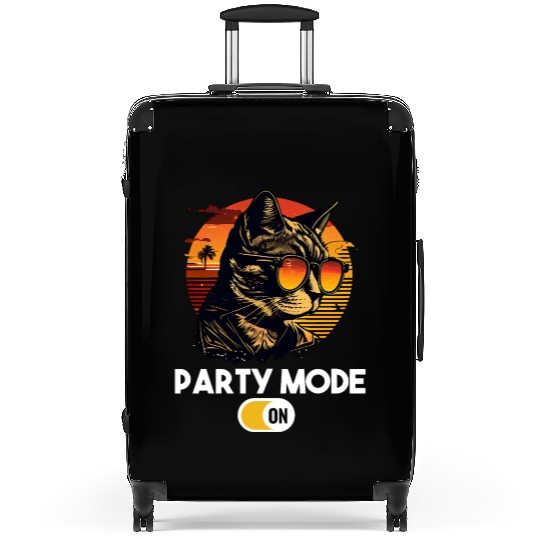Retro Cat Vintage Sunset 80s 90s Sunglasses Suitcases