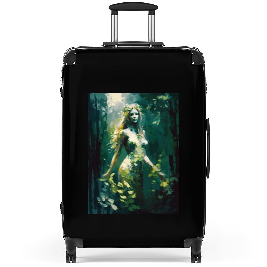 Nature Goddess - Woodland Witchy Forest Greenwoman Suitcases