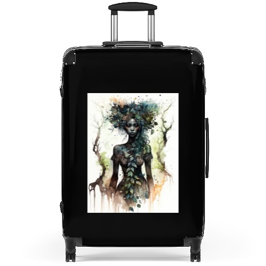Black Nature Goddess - African American, Woodland Suitcases