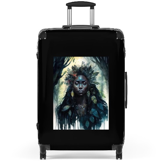 Black Nature Goddess - African American, Woodland Suitcases