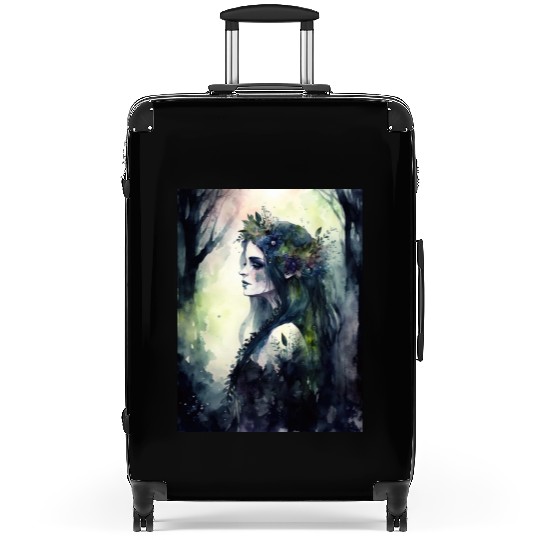 Nature Goddess - Woodland Witchy Forest Greenwoman Suitcases