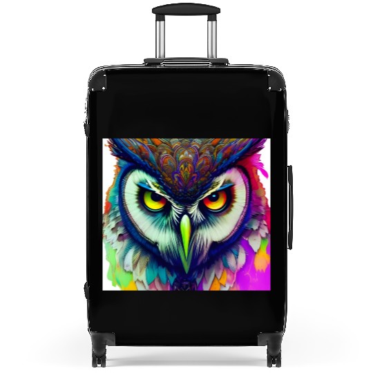 Graphic Novel Comic Book Art Style Owl Suitcases