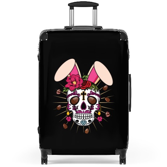 Happy Easter Sunday Bunny El Dia De Los Muertos Suitcases