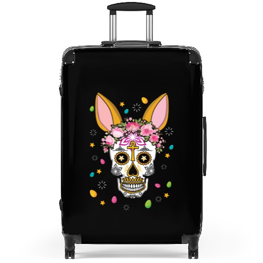 Happy Easter Sunday Bunny Dia De Los Muertos Suitcases