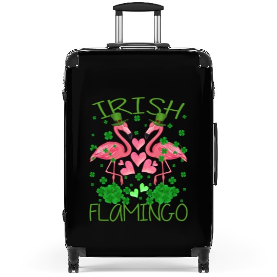 Irish Flamingo St Patrick's Day Suitcases
