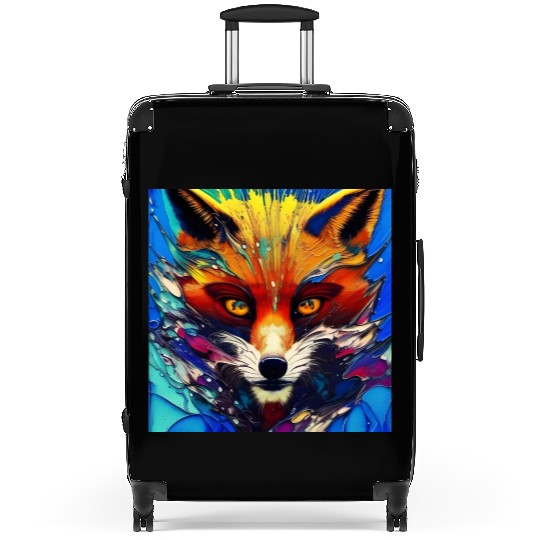 Graphic Novel Comic Book Art Style Red Fox Suitcases