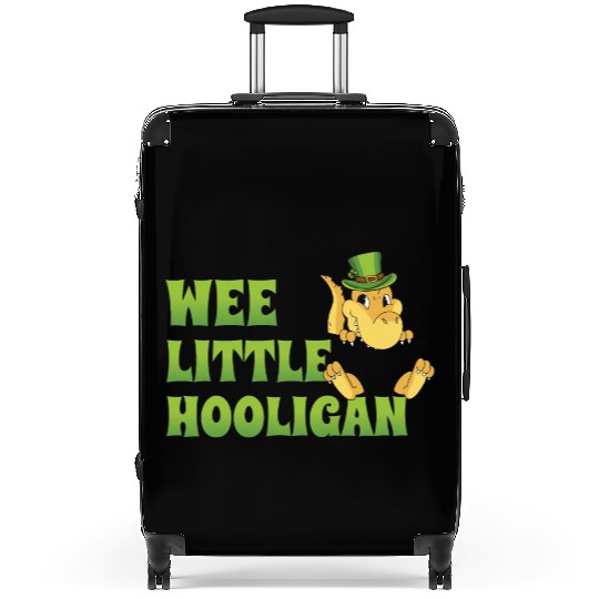 Wee Little Hooligan t-rex Dinosaur St Patrick Day Suitcases