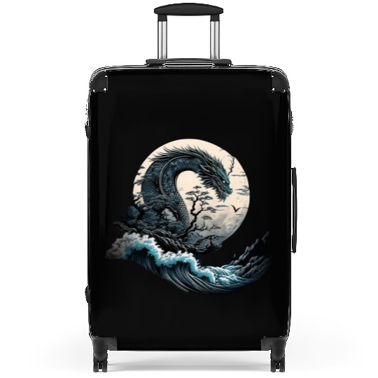 Great waves dragon japan. Suitcases