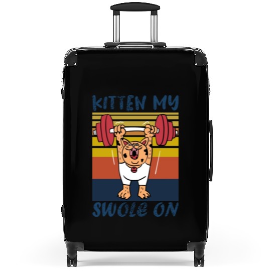 Kitten My Swole On Funny Gym Cat Meme Suitcases
