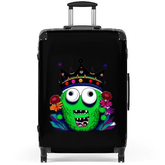 Monster Royalty A Green Beast with a Crown Suitcases