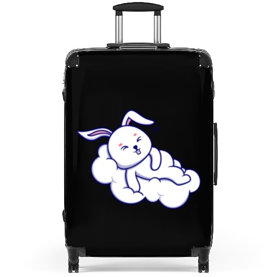 Cute sleep bunny cartoon icon illustration gifts Suitcases
