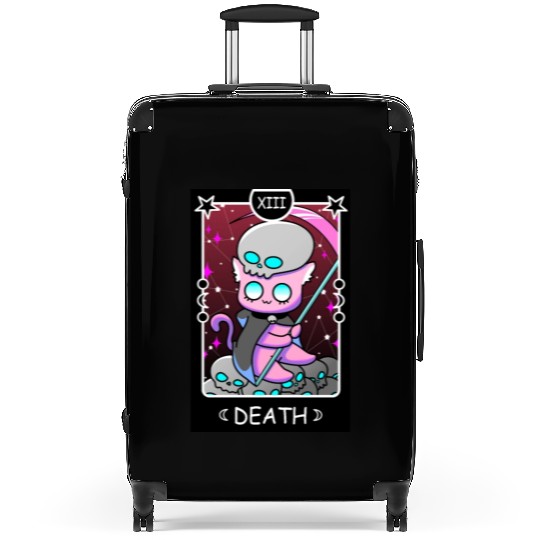 Kawaii Pastel Goth Tarot Card Death Grim Reaper Cu Suitcases