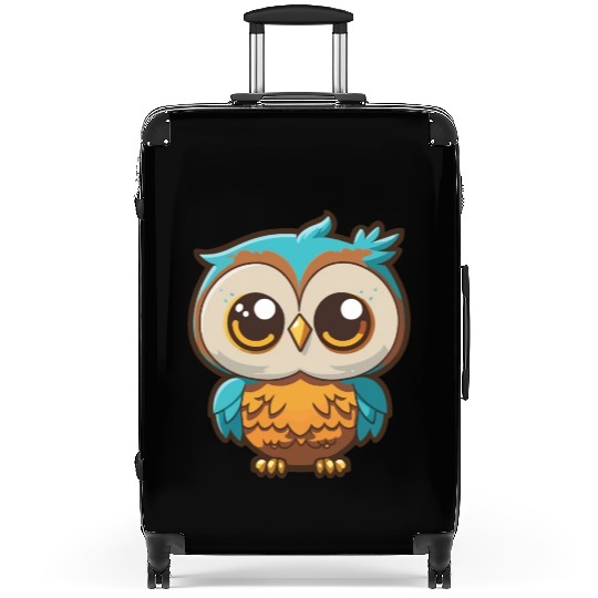 Kawaii colorful owl Suitcases