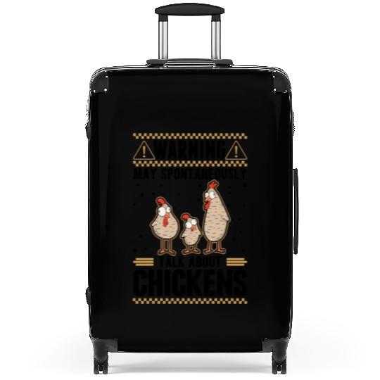 Warning Chickens Farmer Chicken Suitcases